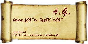 Adorján Győző névjegykártya